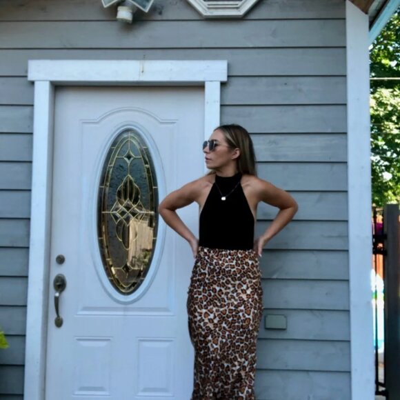 NWT Runaway the label leopard print midi skirt XSMALL - Picture 2 of 6